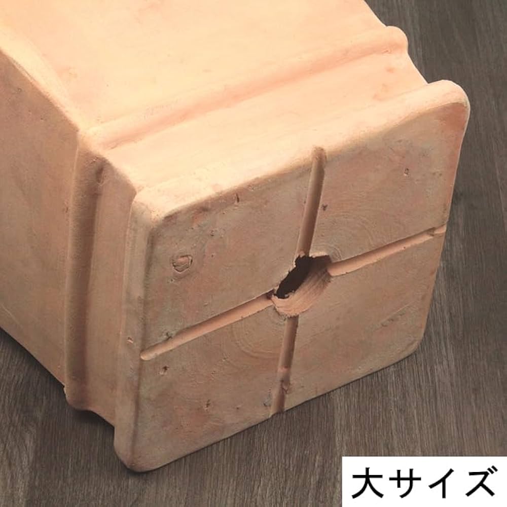 Amazon.co.jp: 植木鉢 おしゃれ 横線入り 角 深型 素焼き鉢